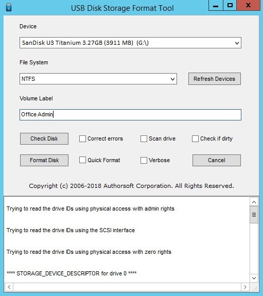 windows 10 usb format tool